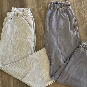 BRANDY MELVILLE Gray and Dark Blue wide legged sweat pants